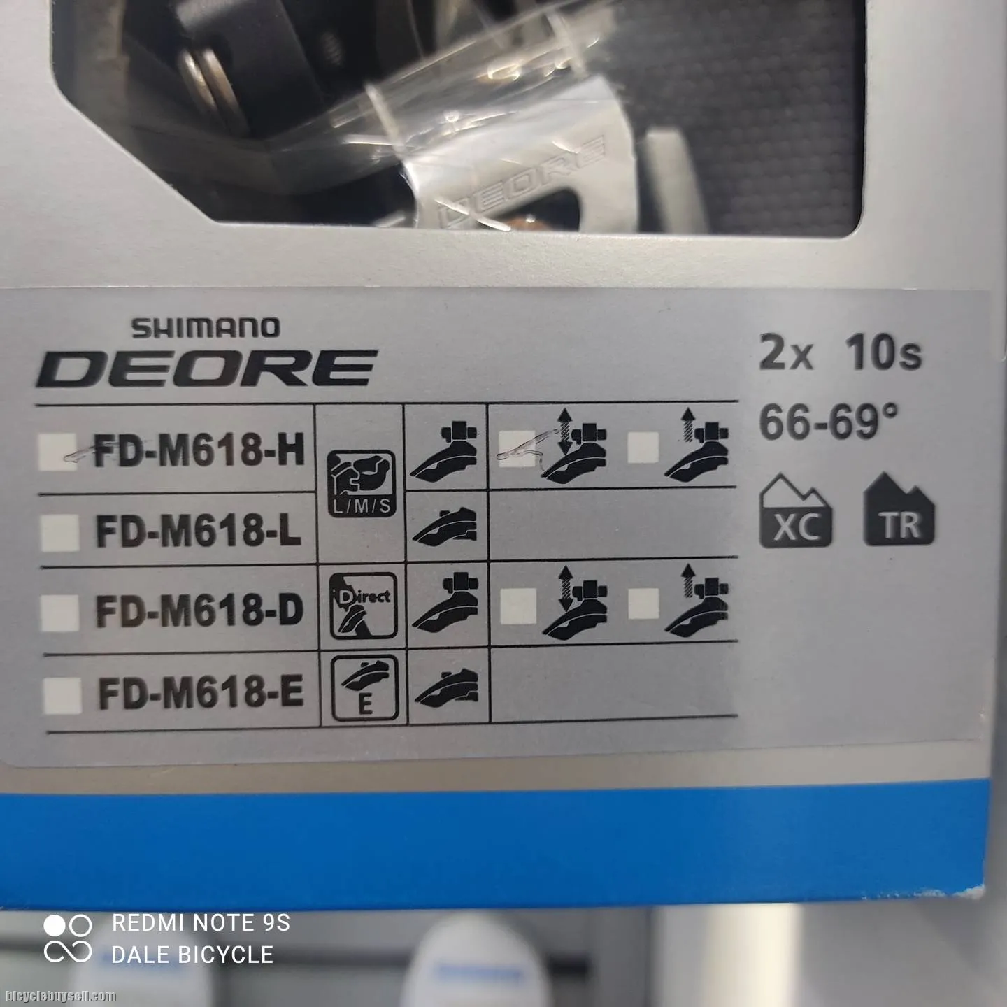 SHIMANO DEORE FD-M618H HIGH CLAMP FRONT DERAILLEUR