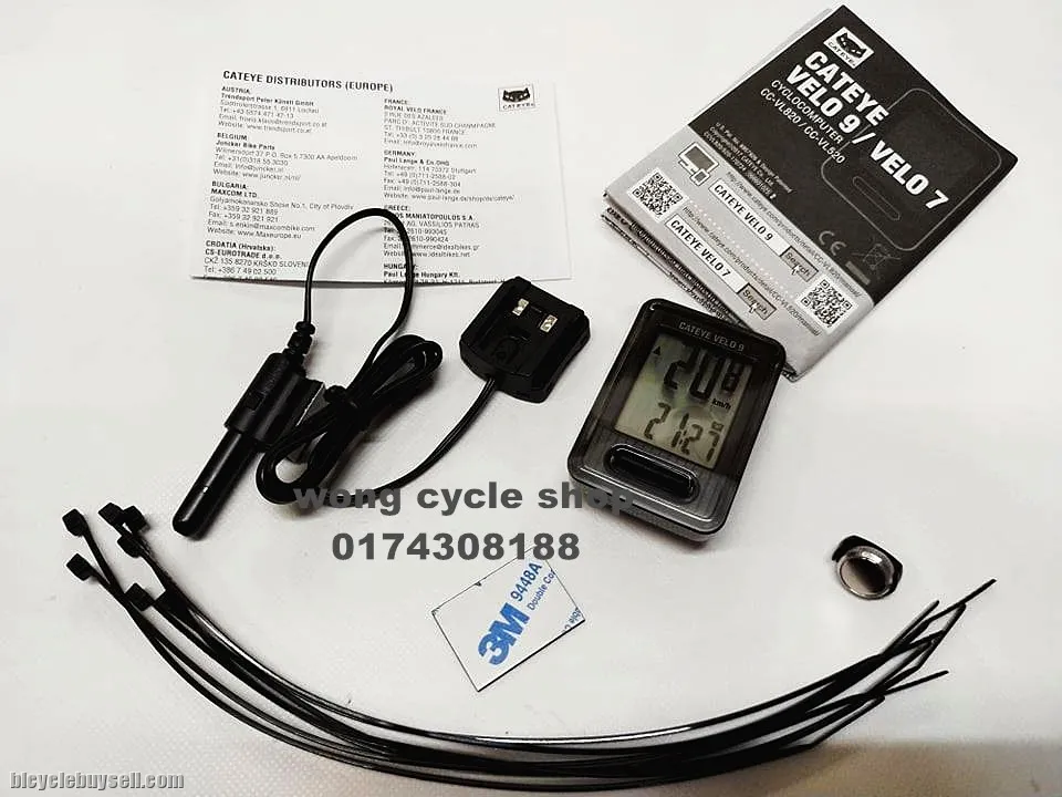Cateye Velo 9 Cycle Meter (WIRED)/Cycling Computer/speedo meter