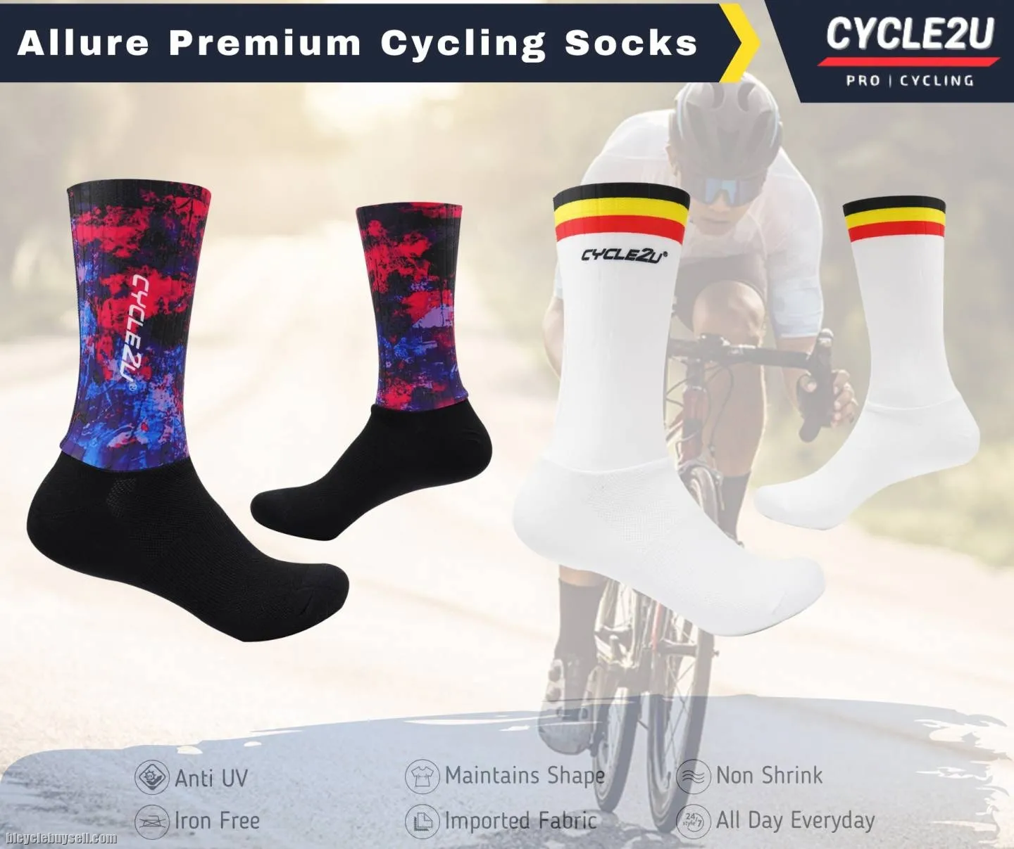 CYCLE2U Premium Quality Cycling Cap &amp; Socks