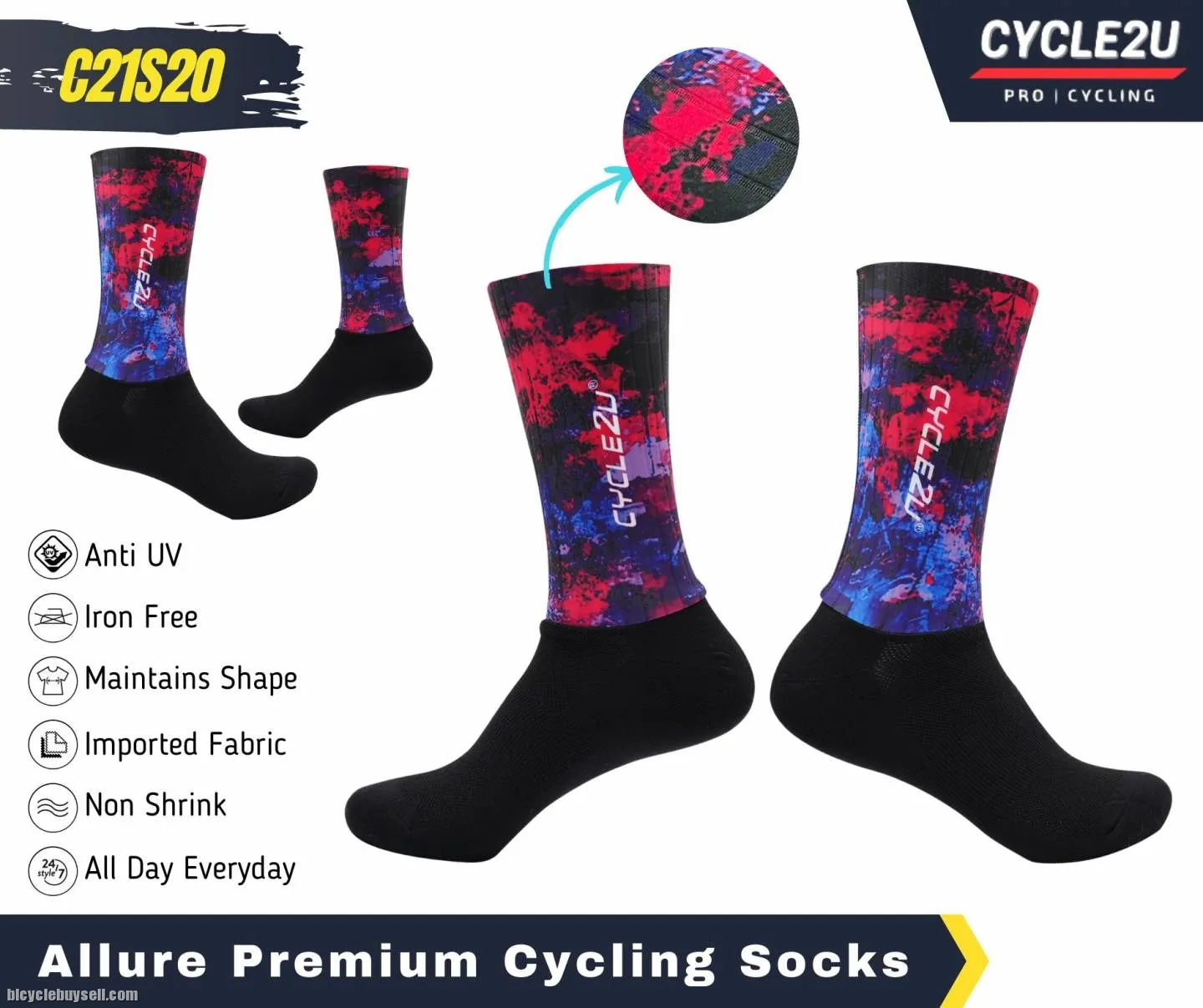 CYCLE2U Premium Quality Cycling Cap &amp; Socks