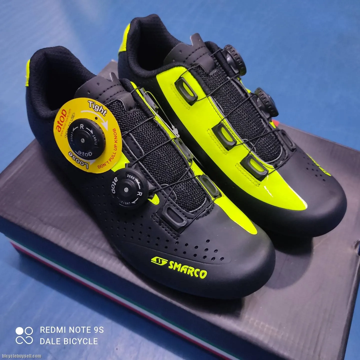 SMARCO ROAD CYCLING SHOES BLACK FLORO YELLOW SIZE 39