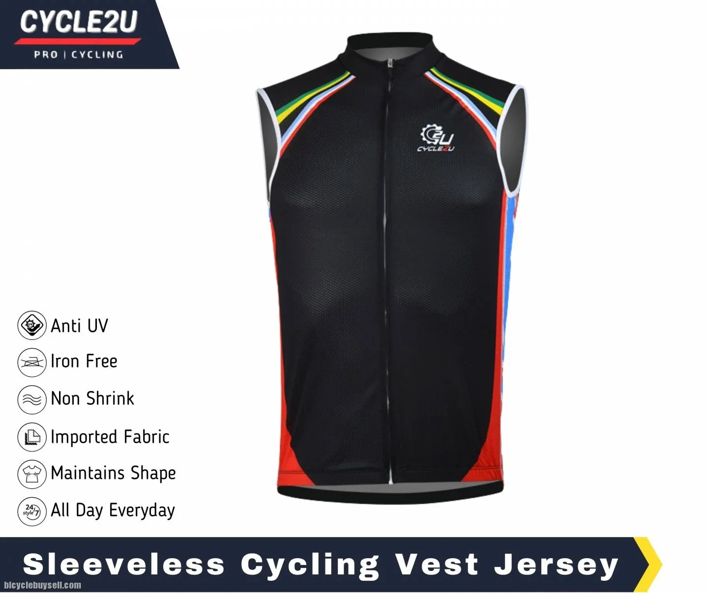 ðŸ”¥Ready StockðŸ”¥ CYCLE2U Cycling Jersey Sleeveless Cycling Vest Jersey