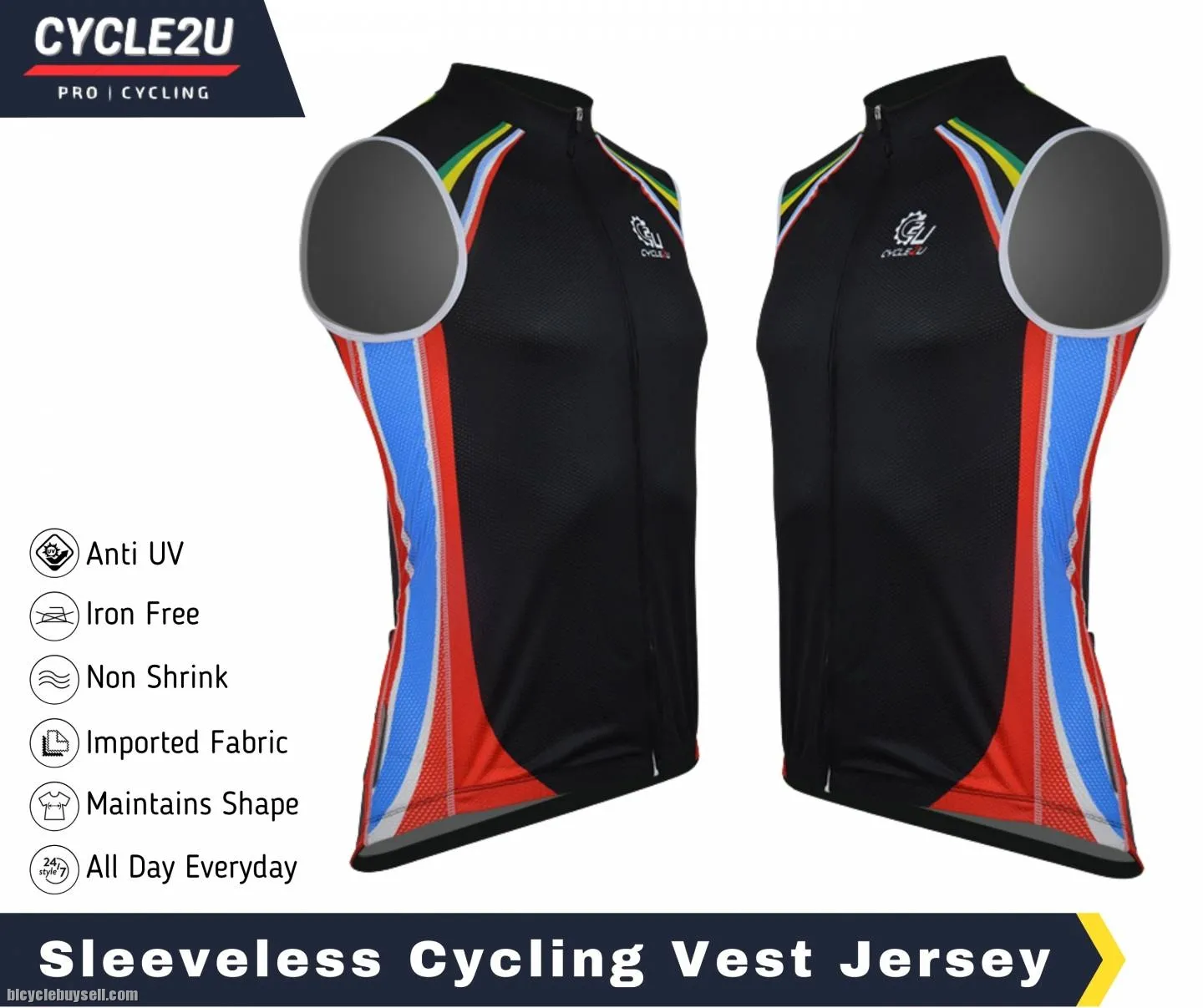 ðŸ”¥Ready StockðŸ”¥ CYCLE2U Cycling Jersey Sleeveless Cycling Vest Jersey