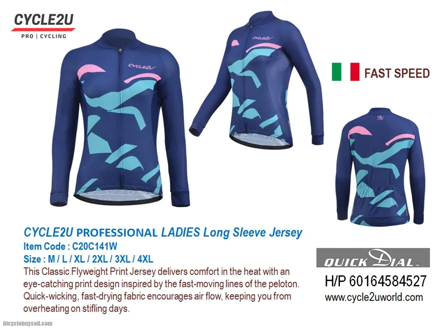 ORIGINAL CYCLE2U FABRIC LADIES LONG SLEEVE JERSEY