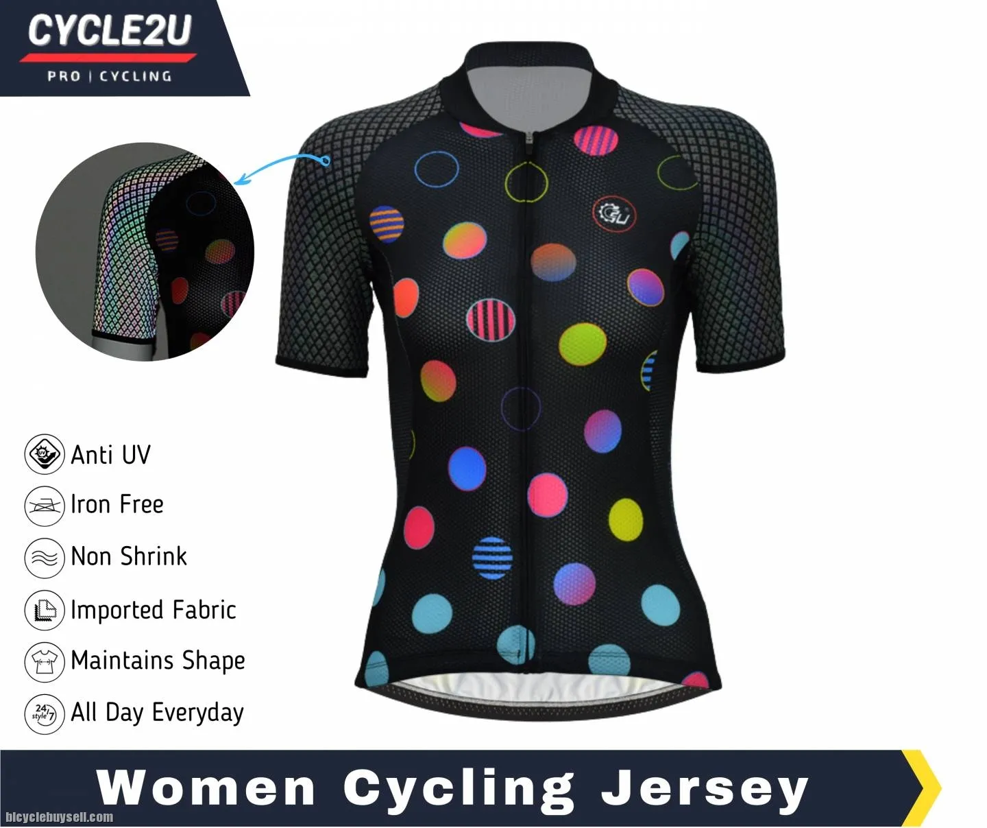 Bright reflective sublimation cycling jerseys