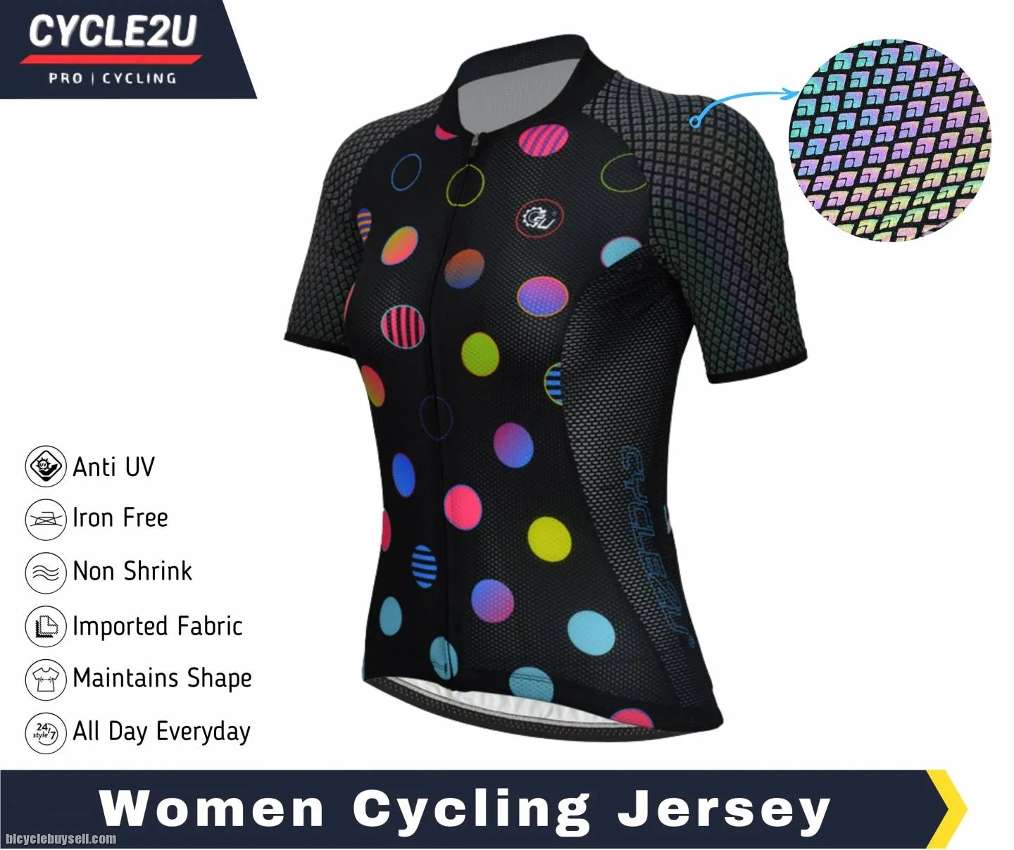 Bright reflective sublimation cycling jerseys