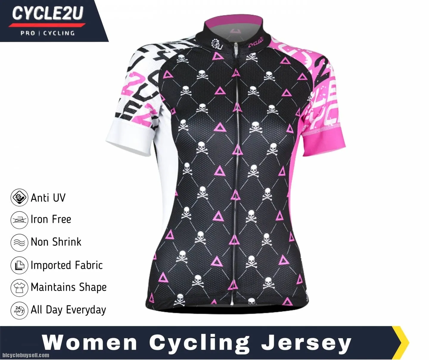 CYCLE2U Lady''s High quality Short Sleeve Cycling Jersey