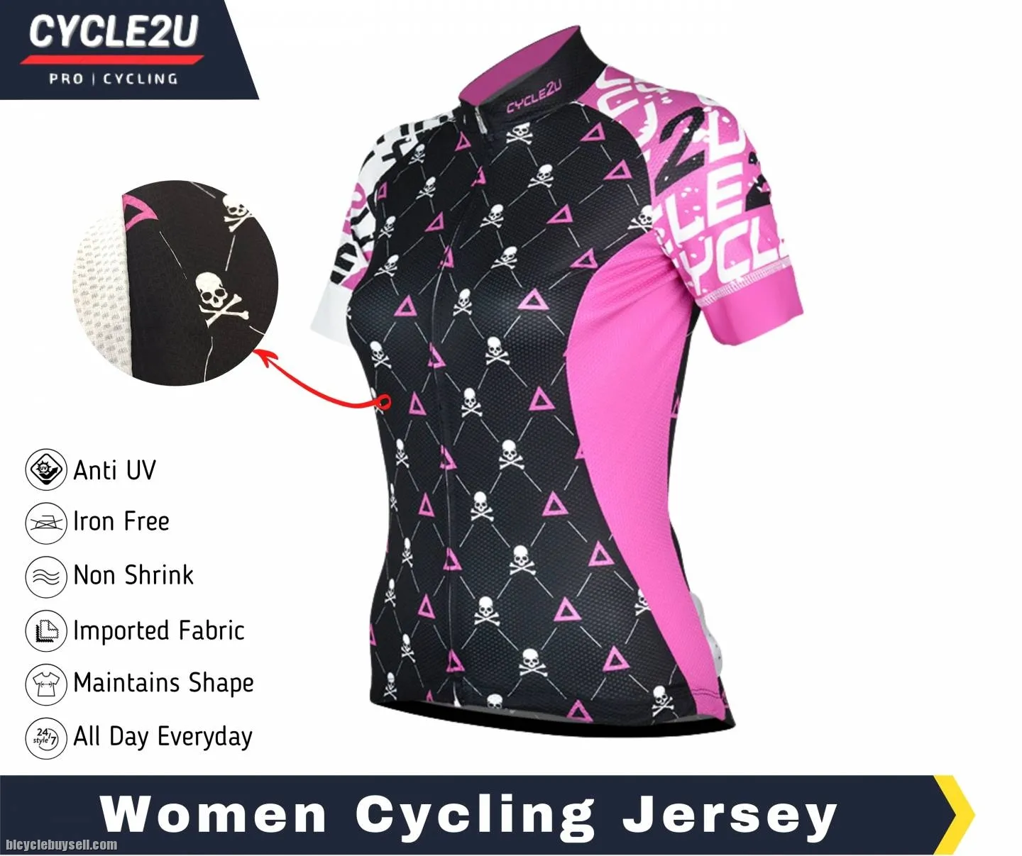 CYCLE2U Lady''s High quality Short Sleeve Cycling Jersey