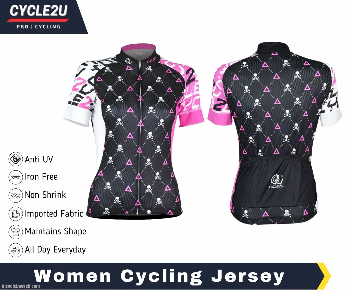 CYCLE2U Lady''s High quality Short Sleeve Cycling Jersey