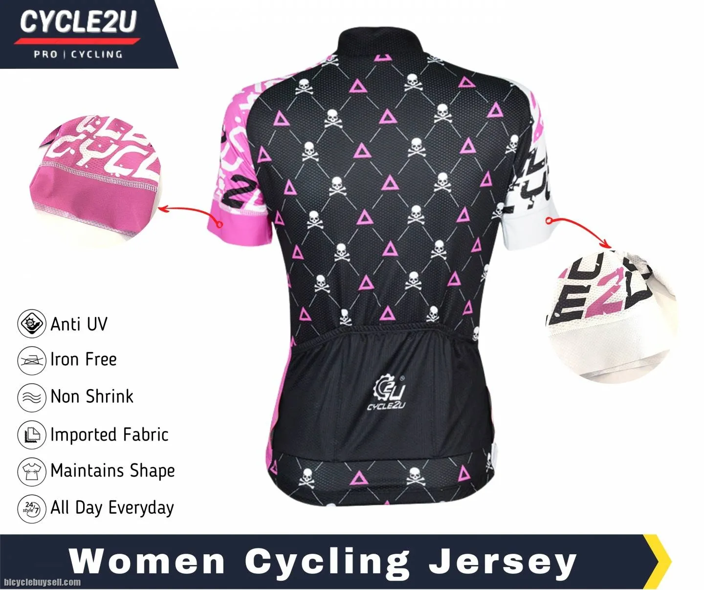 CYCLE2U Lady''s High quality Short Sleeve Cycling Jersey