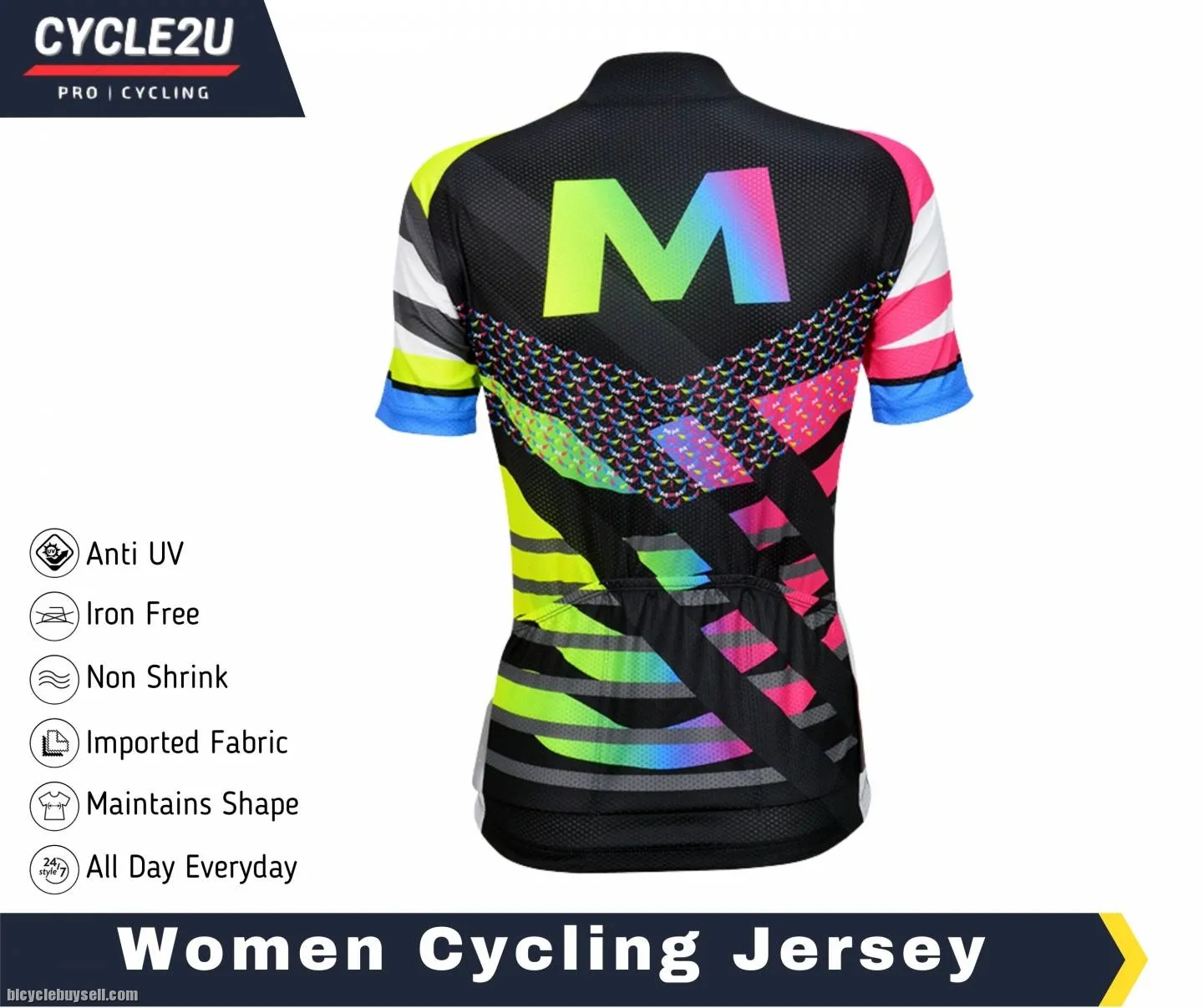 CYCLE2U Lady''s Flouresence Short Sleeve Cycling Jersey