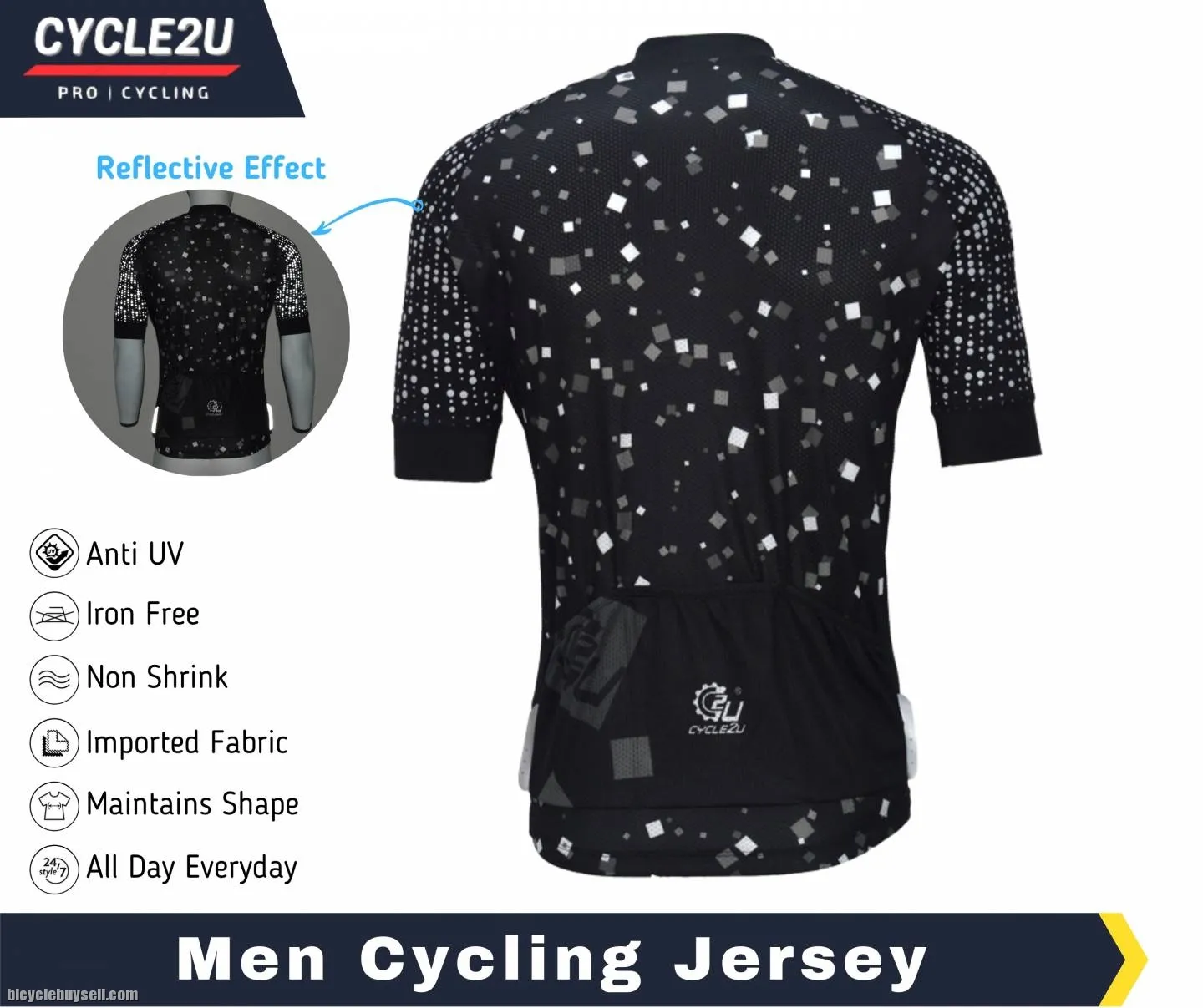 Cycle2u night safe reflective cycling jersey