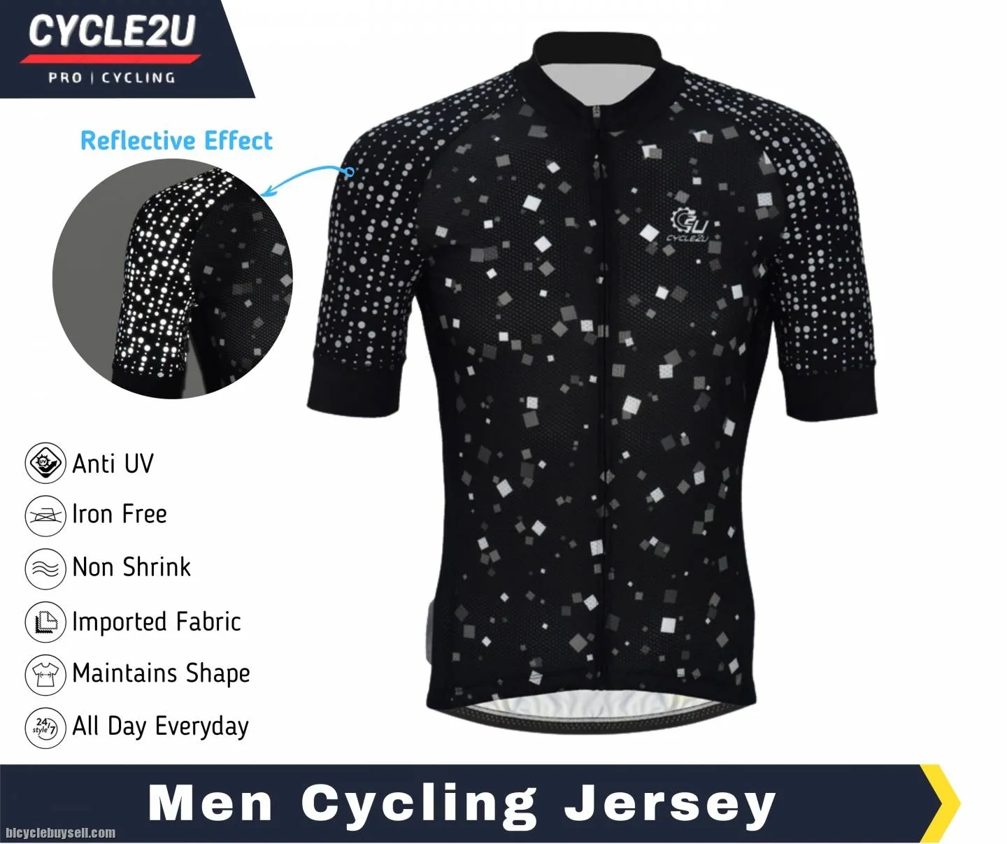 Cycle2u night safe reflective cycling jersey