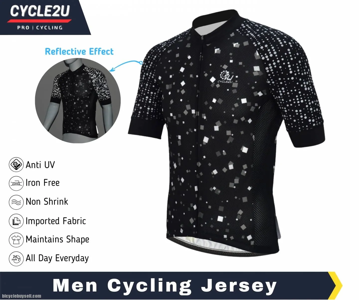 Cycle2u night safe reflective cycling jersey