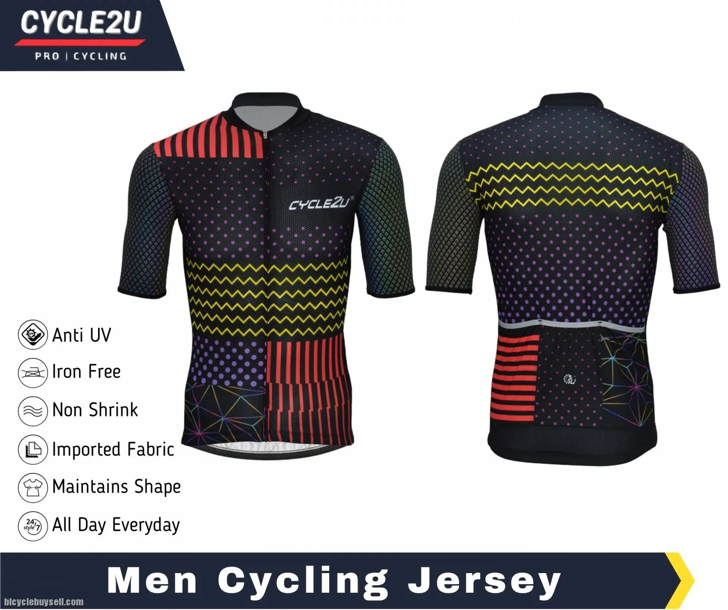 Bright reflective sublimation cycling jerseys