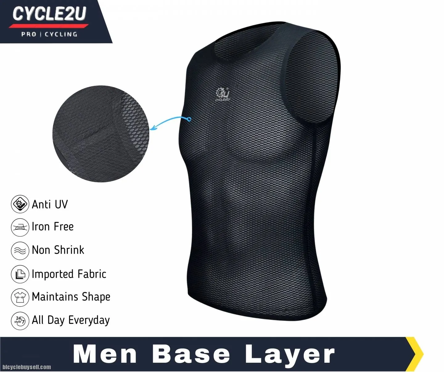 ORIGINAL CYCLE2U CYCLING JERSEY COOL BASE LAYER