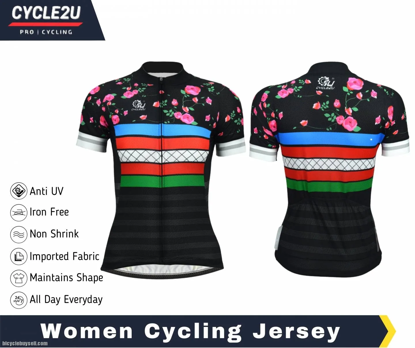 Original CYCLE2U Professional Ladies Short sleeve Cycling Jersey