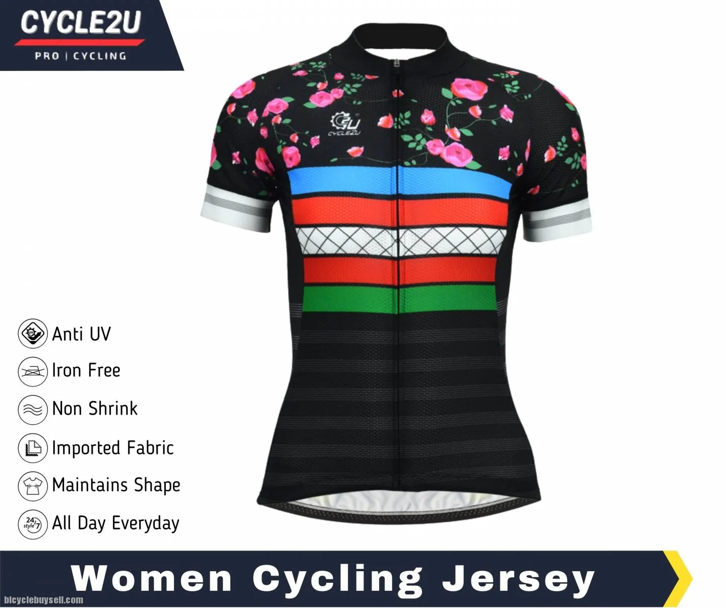 Original CYCLE2U Professional Ladies Short sleeve Cycling Jersey