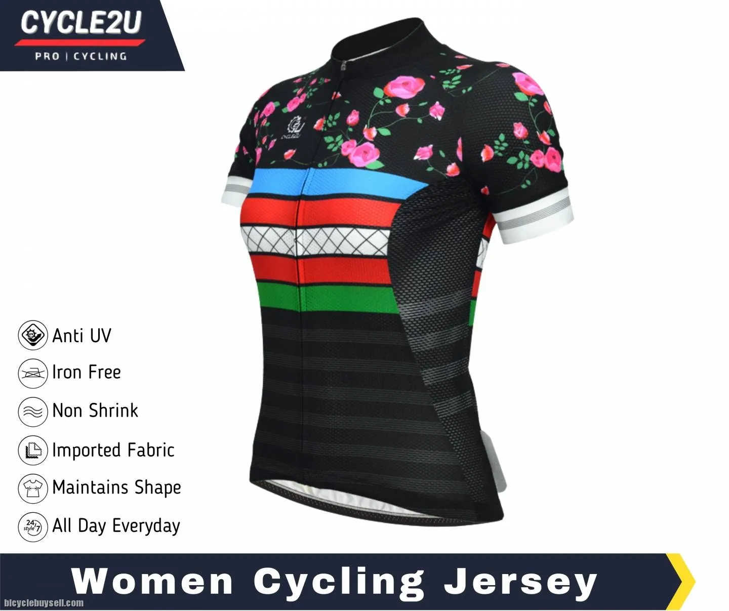 Original CYCLE2U Professional Ladies Short sleeve Cycling Jersey