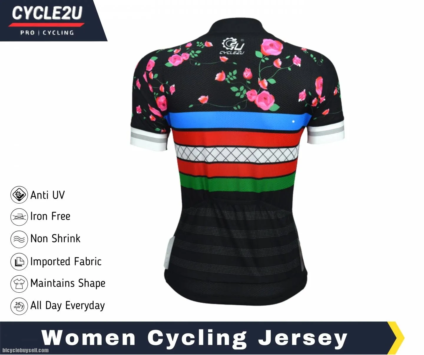 Original CYCLE2U Professional Ladies Short sleeve Cycling Jersey