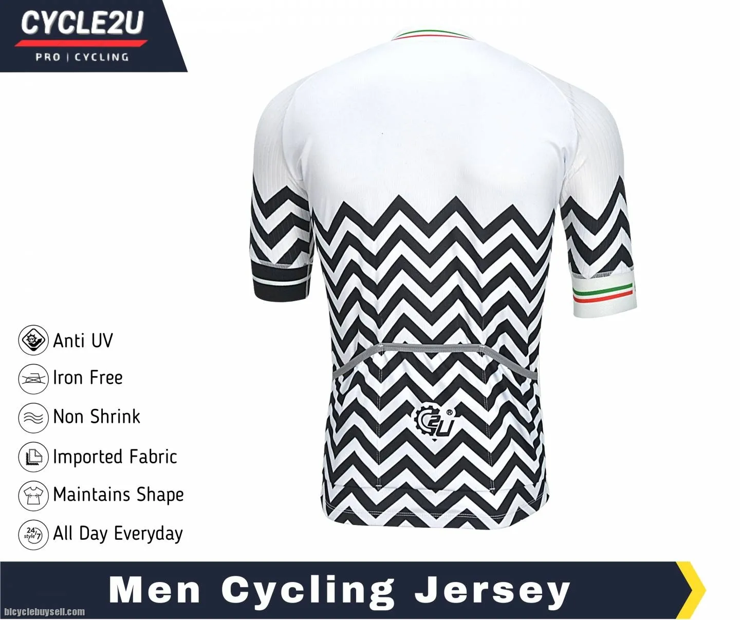 CYCLE2U PROFESSIONAL MAN'S SHORTS SLEEVE CYCLING JERSEY