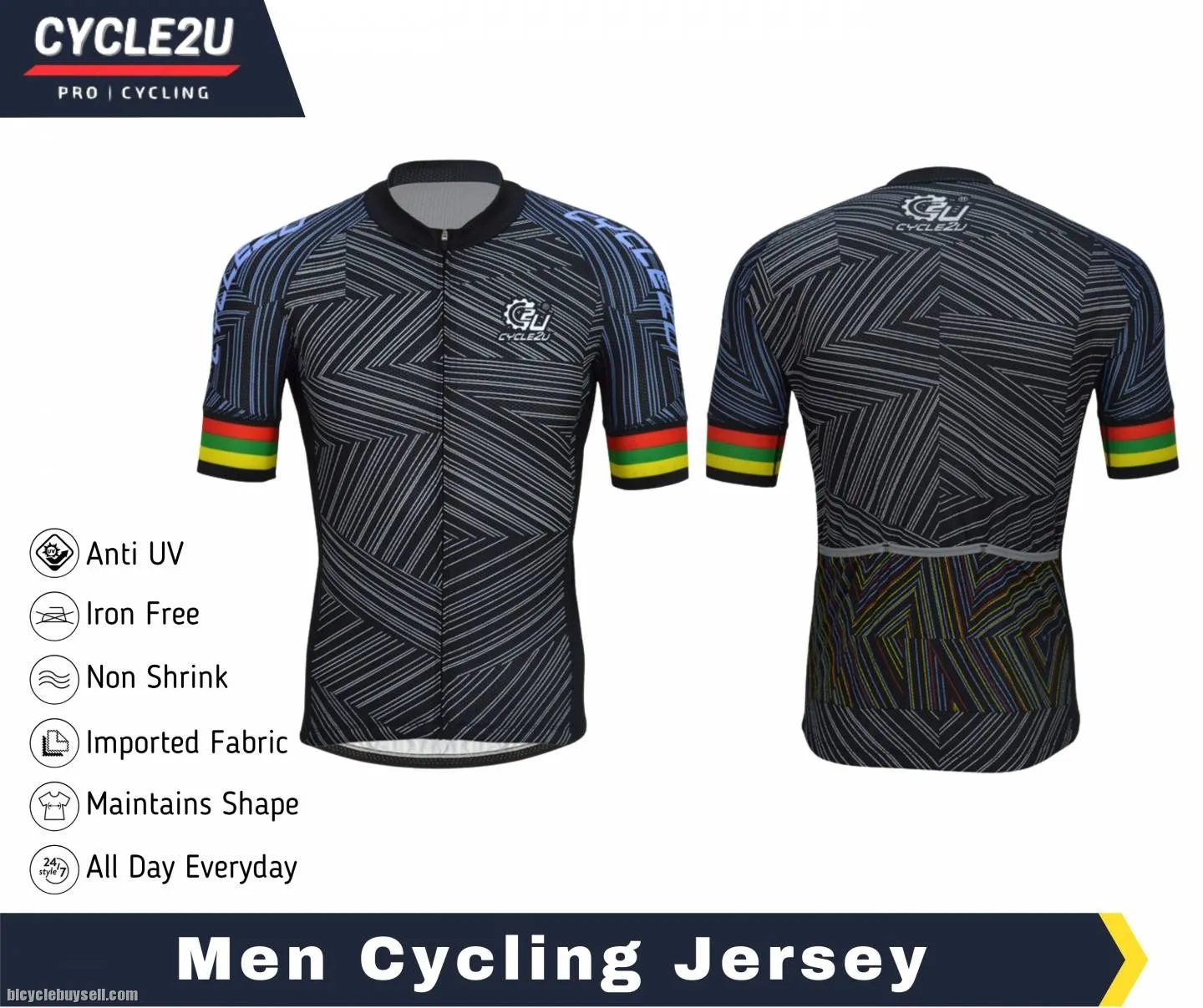 PROFESSIONAL MAN'S SHORTS SLEEVE CYCLING JERSEY