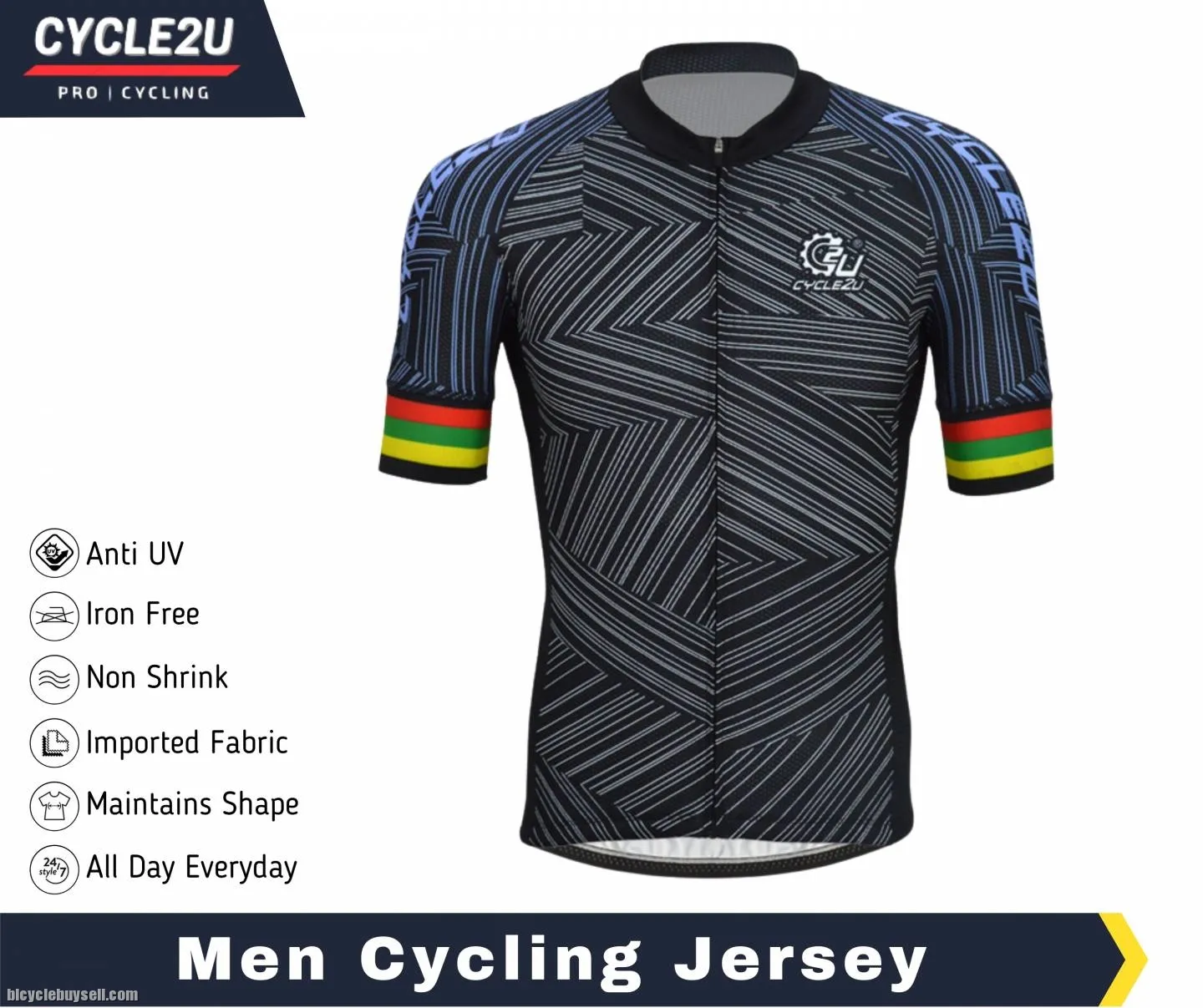 PROFESSIONAL MAN'S SHORTS SLEEVE CYCLING JERSEY