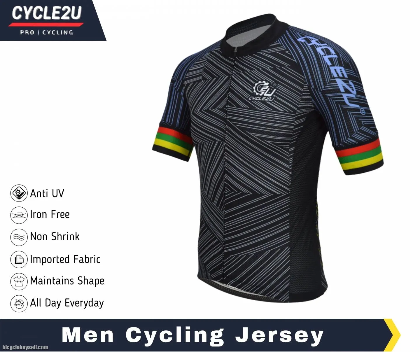 PROFESSIONAL MAN'S SHORTS SLEEVE CYCLING JERSEY
