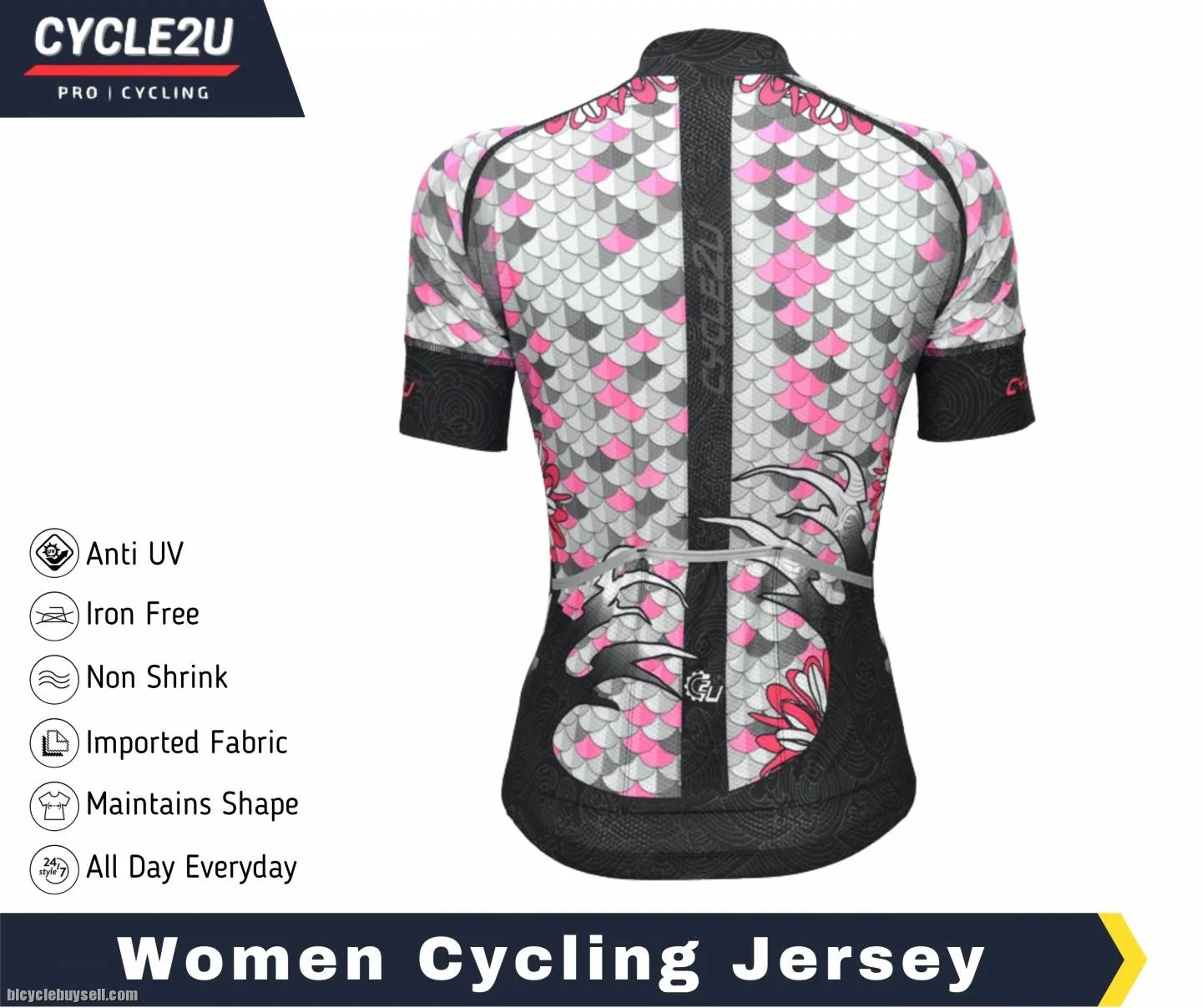 CYCLE2U Premier Quality LADIES Shorts Sleeve Cycling Jersey
