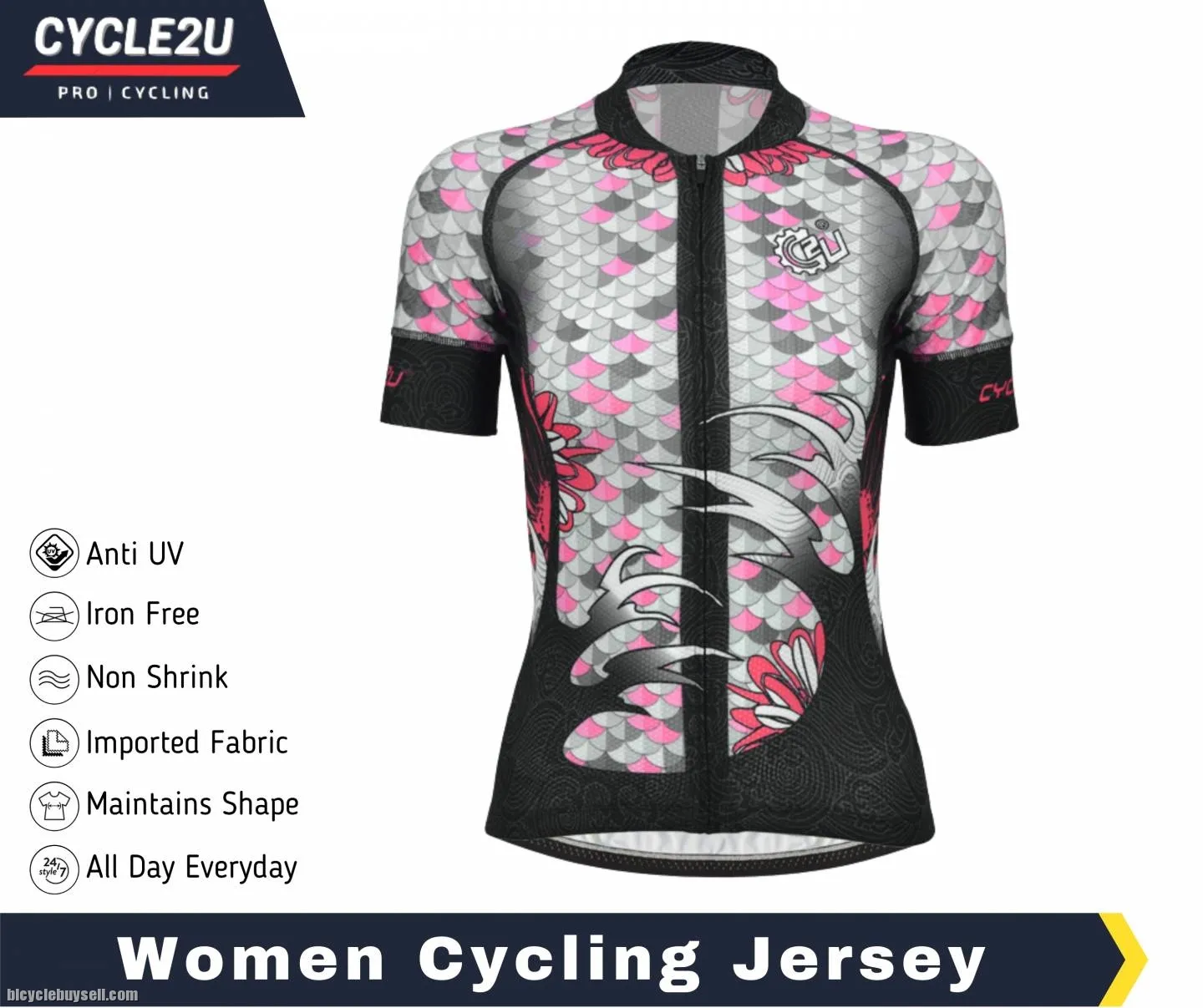 CYCLE2U Premier Quality LADIES Shorts Sleeve Cycling Jersey