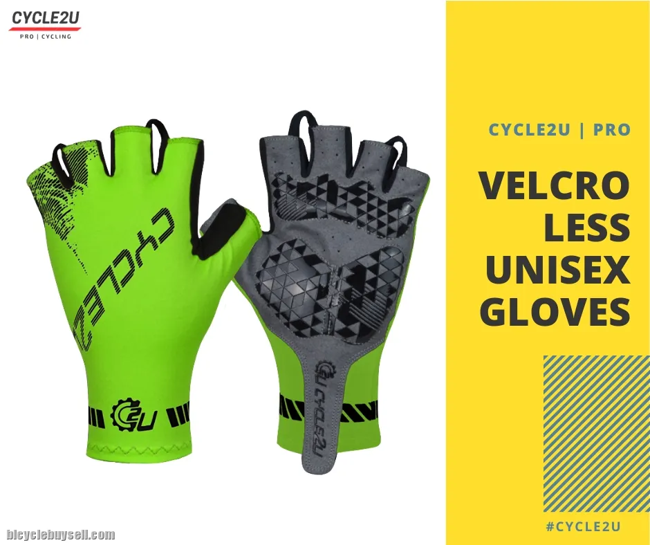 ðŸ”¥Ready StockðŸ”¥ CYCLE2U Half Finger Silicone Anti-Slip Shock Absorption Cycling Glove Shockproof Spo