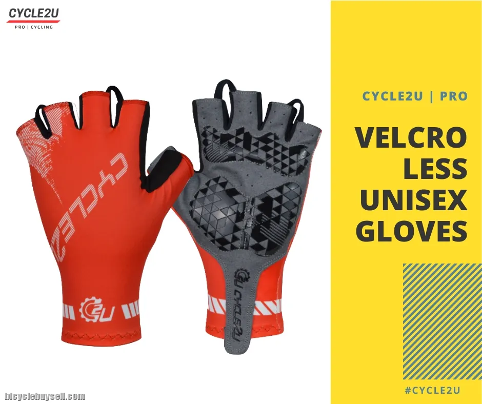 ðŸ”¥Ready StockðŸ”¥ CYCLE2U Half Finger Silicone Anti-Slip Shock Absorption Cycling Glove Shockproof Spo