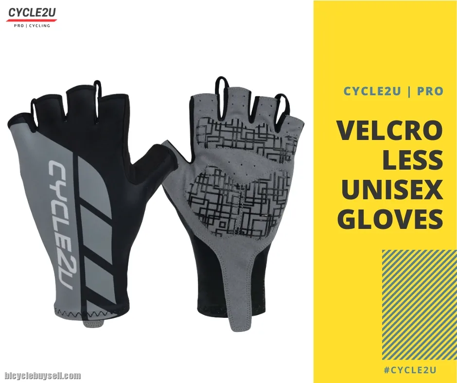 ðŸ”¥Ready StockðŸ”¥ CYCLE2U Half Finger Silicone Anti-Slip Shock Absorption Cycling Glove Shockproof Spo