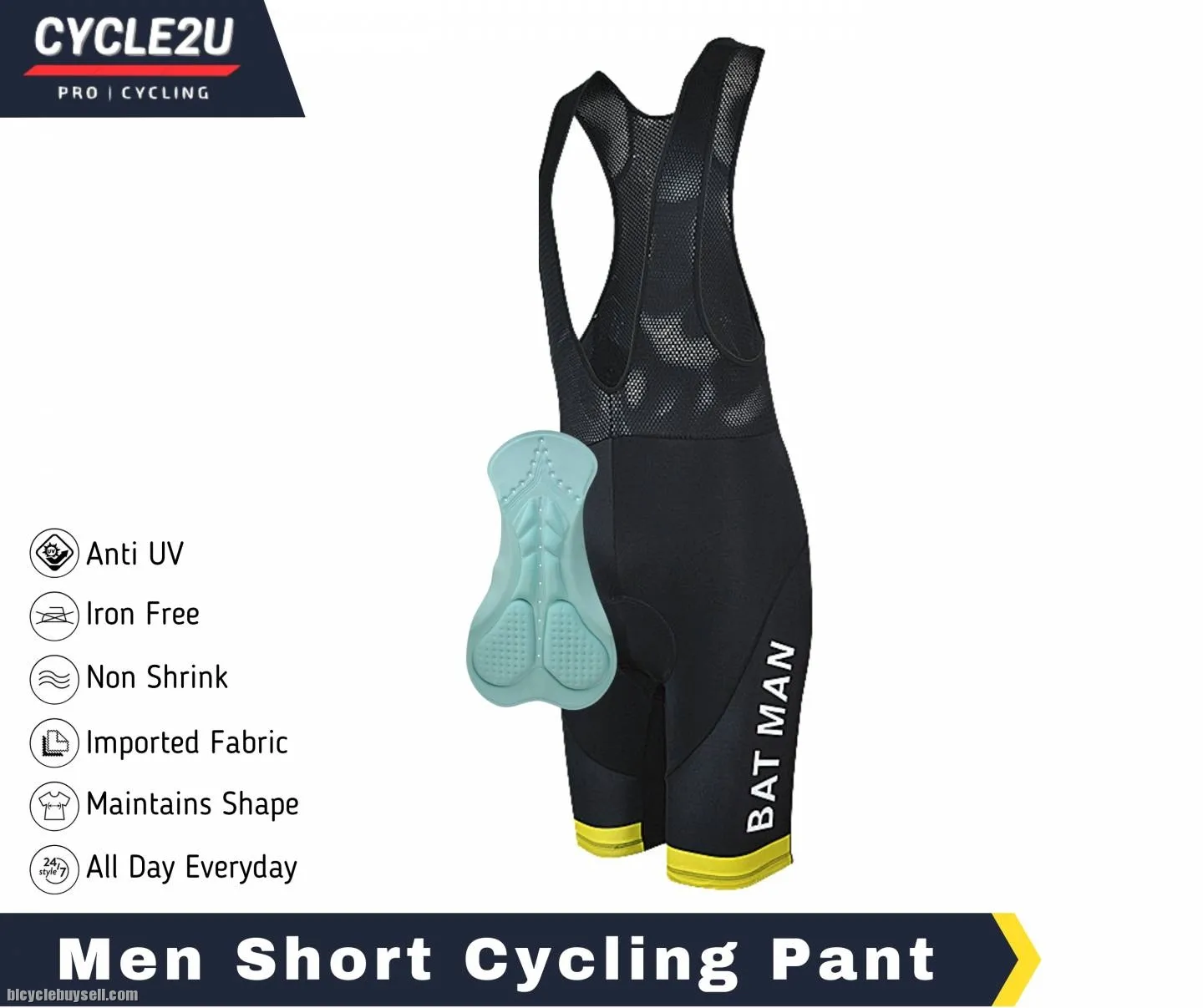 ðŸ”¥Ready StockðŸ”¥CYCLE2U GEL Men Cycling Short BIB Pants Sponge Men Cycling Pant Cycling Short Pocket