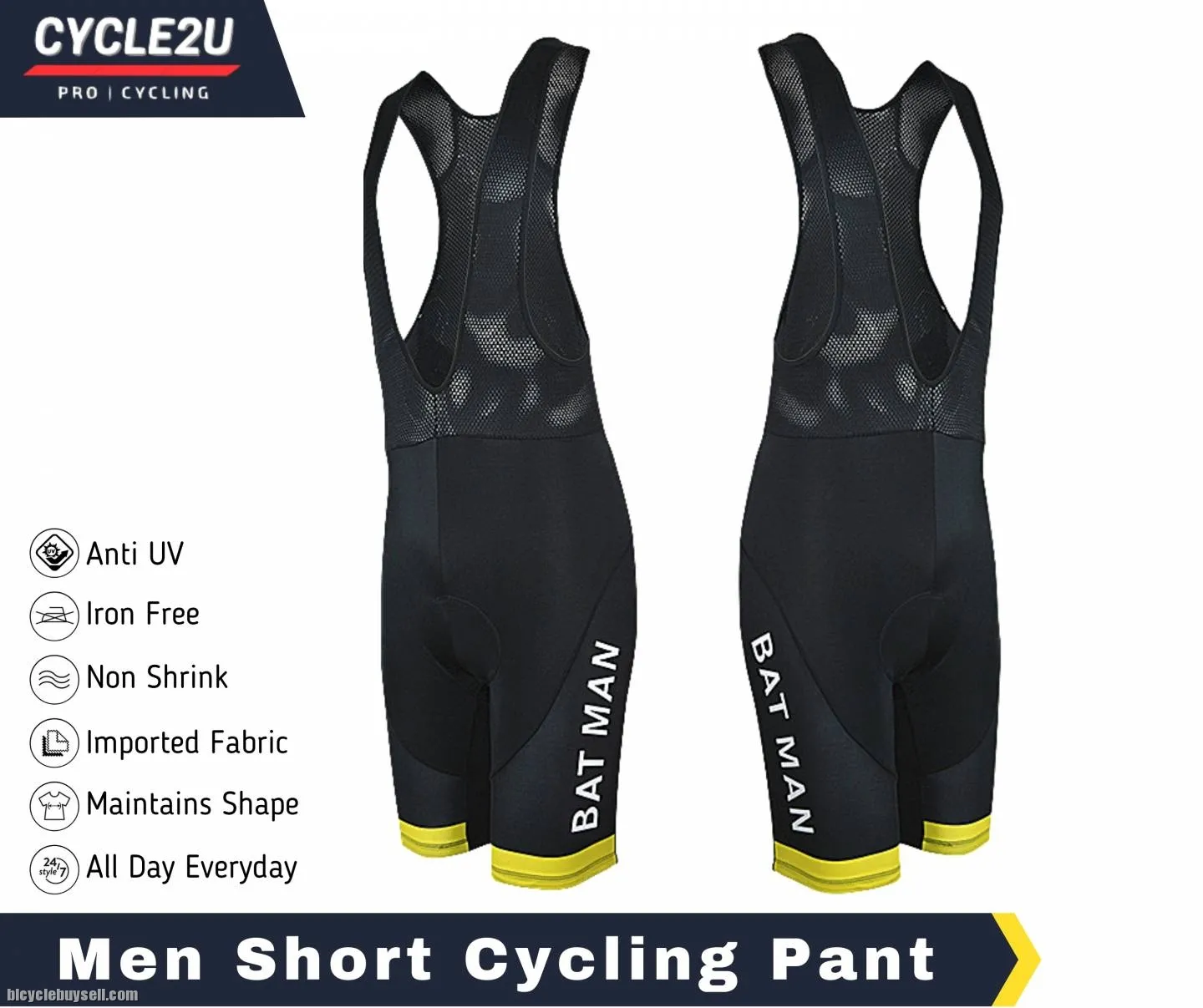 ðŸ”¥Ready StockðŸ”¥CYCLE2U GEL Men Cycling Short BIB Pants Sponge Men Cycling Pant Cycling Short Pocket