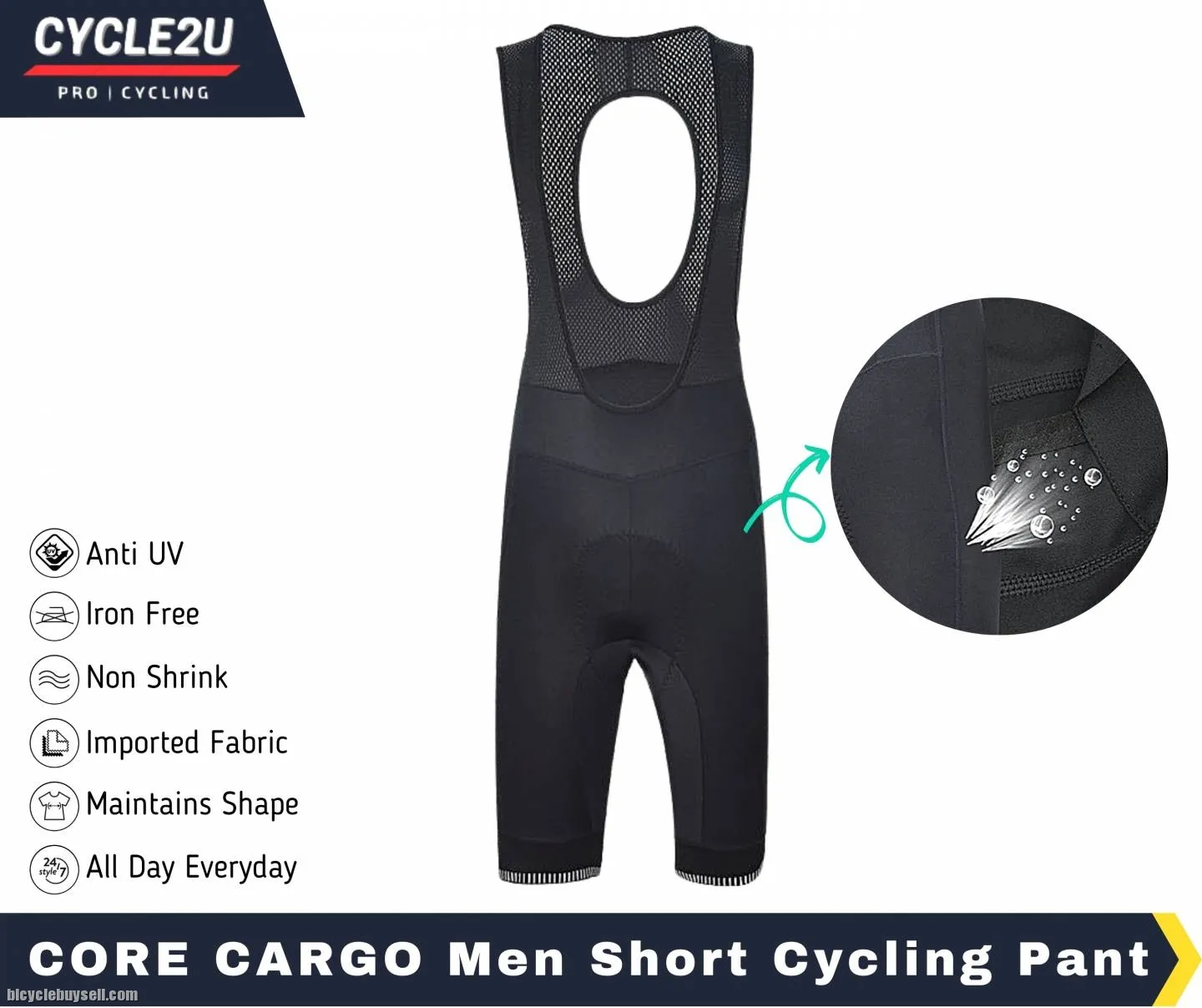 ðŸ”¥Ready StockðŸ”¥CYCLE2U GEL Men Cycling Short BIB Pants Sponge Men Cycling Pant Cycling Short Pocket