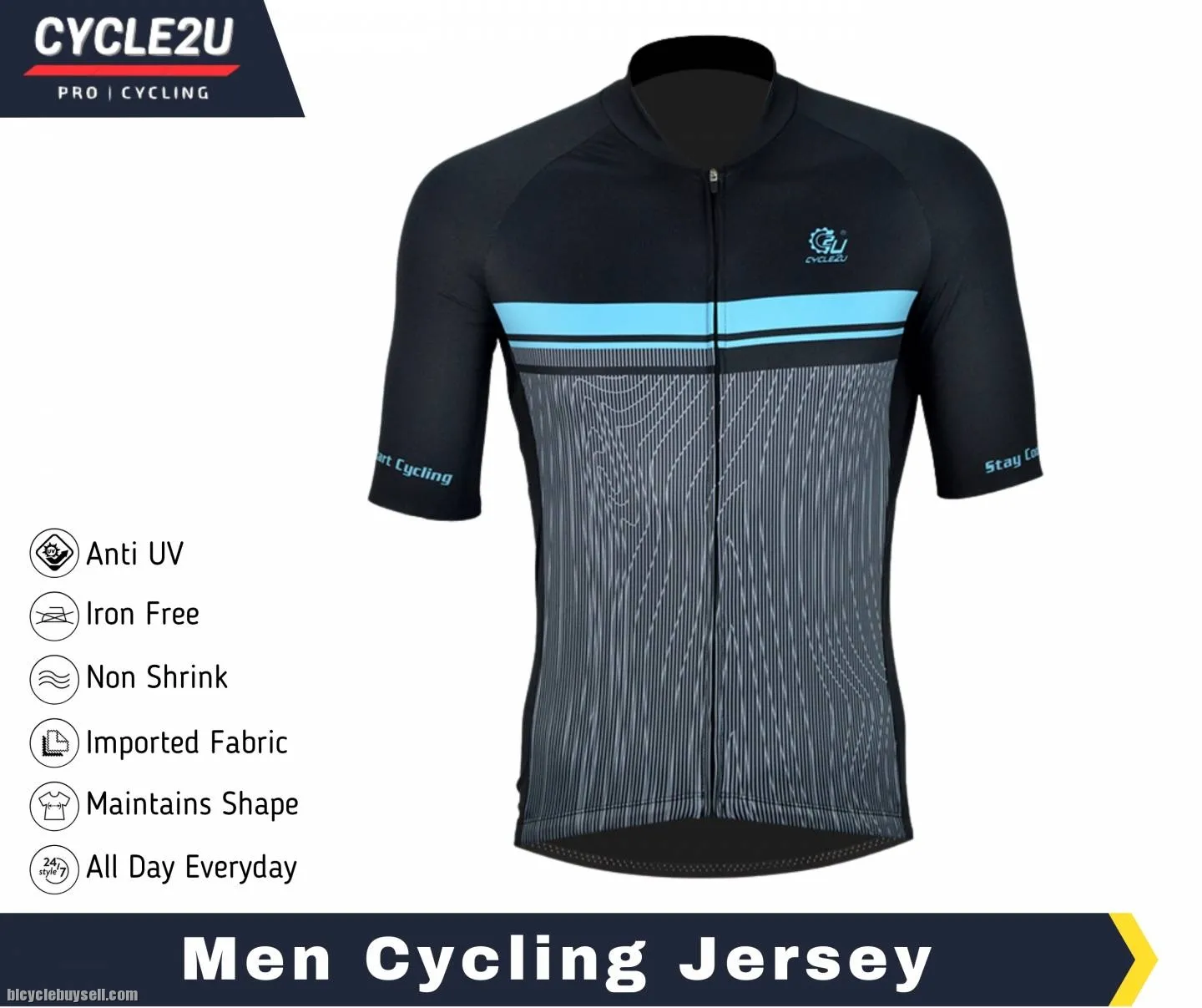 ðŸ”¥Ready StockðŸ”¥CYCLE2U Men Cycling Jersey Men Baju Basikal Cycling Jerseys Bicycle Jersey Cycling Je
