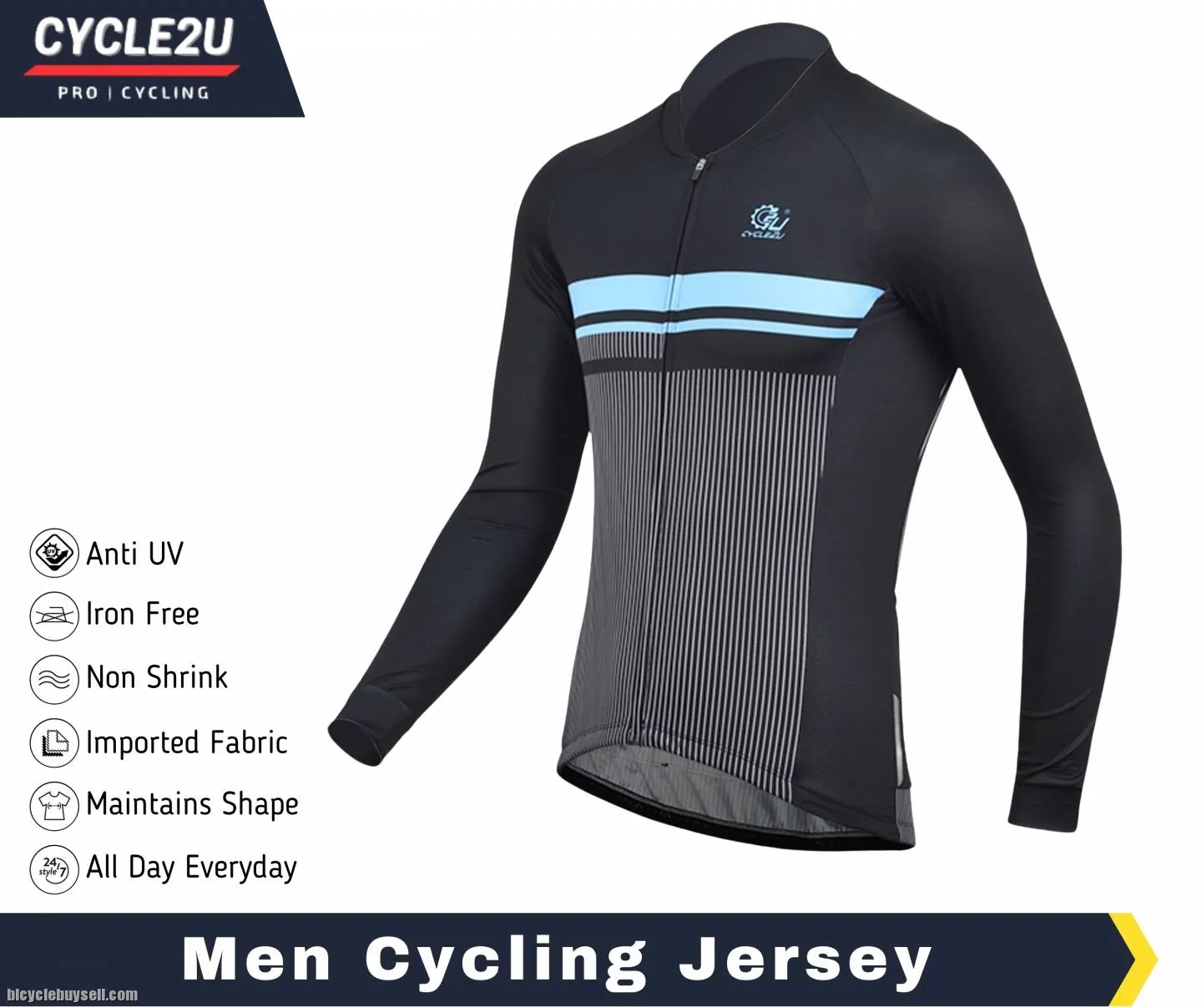 ðŸ”¥Ready StockðŸ”¥CYCLE2U Men Cycling Jersey Men Baju Basikal Cycling Jerseys Bicycle Jersey Cycling Je