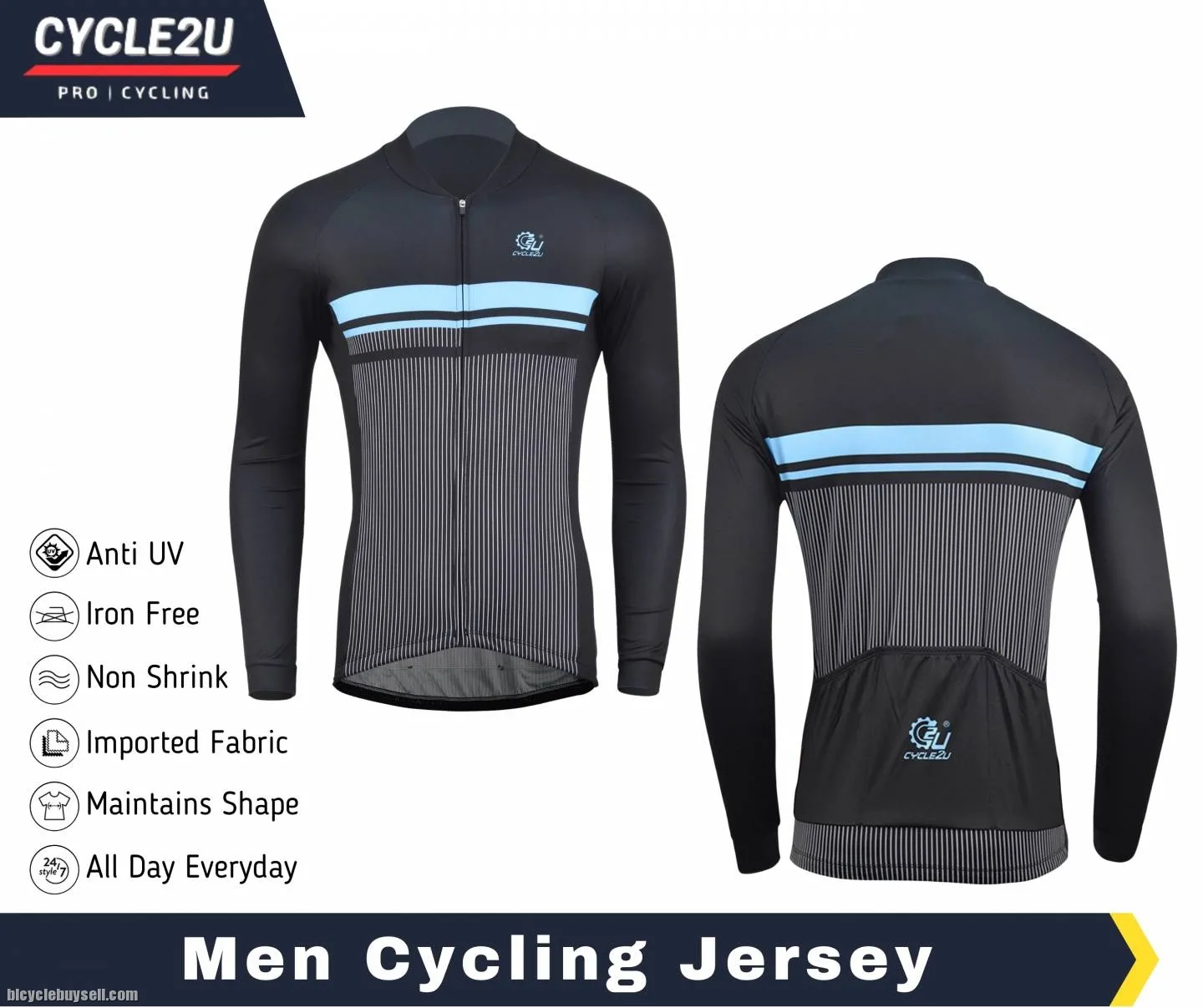 ðŸ”¥Ready StockðŸ”¥CYCLE2U Men Cycling Jersey Men Baju Basikal Cycling Jerseys Bicycle Jersey Cycling Je