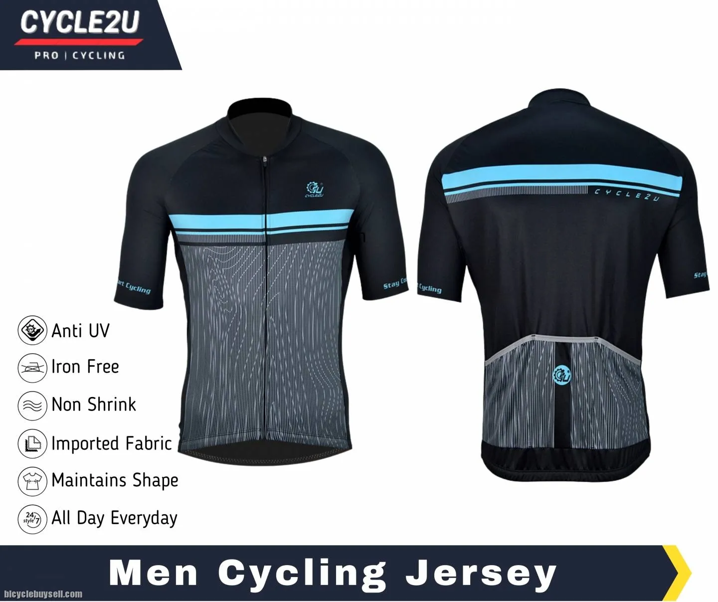 ðŸ”¥Ready StockðŸ”¥CYCLE2U Men Cycling Jersey Men Baju Basikal Cycling Jerseys Bicycle Jersey Cycling Je