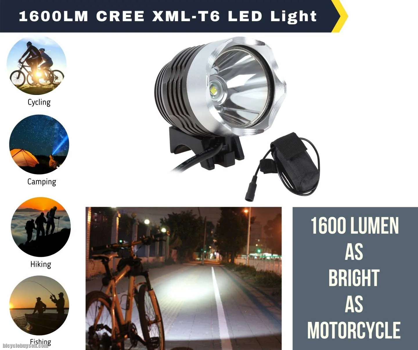 ðŸ”¥Ready StockðŸ”¥ LED Light 8000LM CREE XML-T6 Light Bike Cycling Light Bicycle Front Light Bicycle St