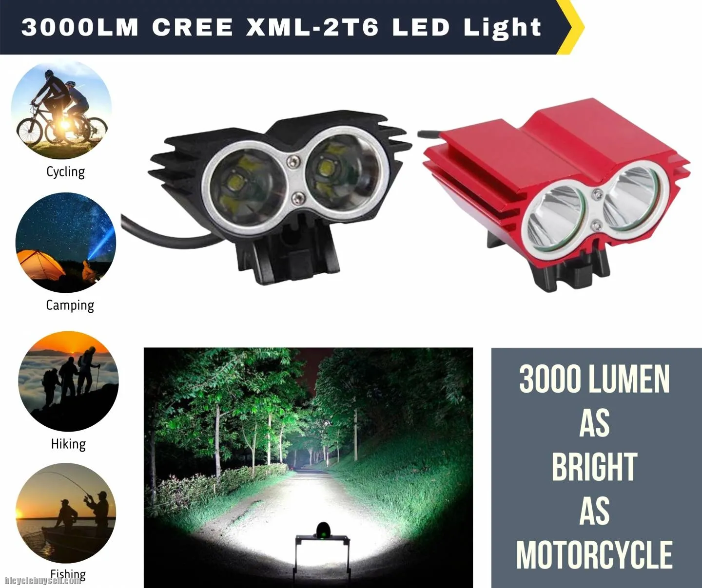 ðŸ”¥Ready StockðŸ”¥ LED Light 8000LM CREE XML-T6 Light Bike Cycling Light Bicycle Front Light Bicycle St