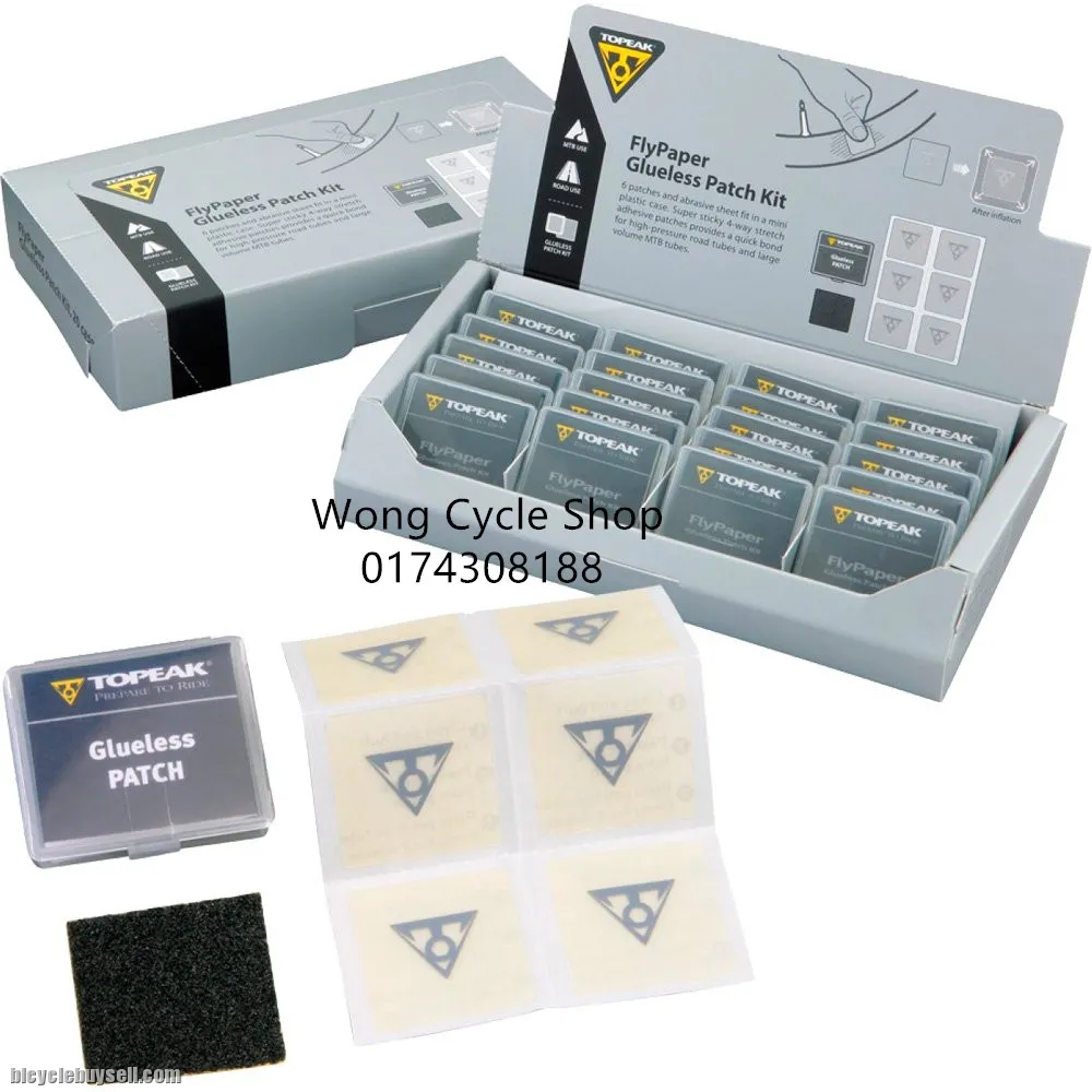 Topeak Bicycle Tire Patch Tire Repair Tools FlyPaper Glueless