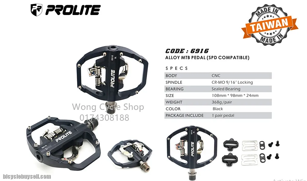 Prolite Dual use Mountaibike Clipless Pedal/Platfform Pedal Made In Taiwan