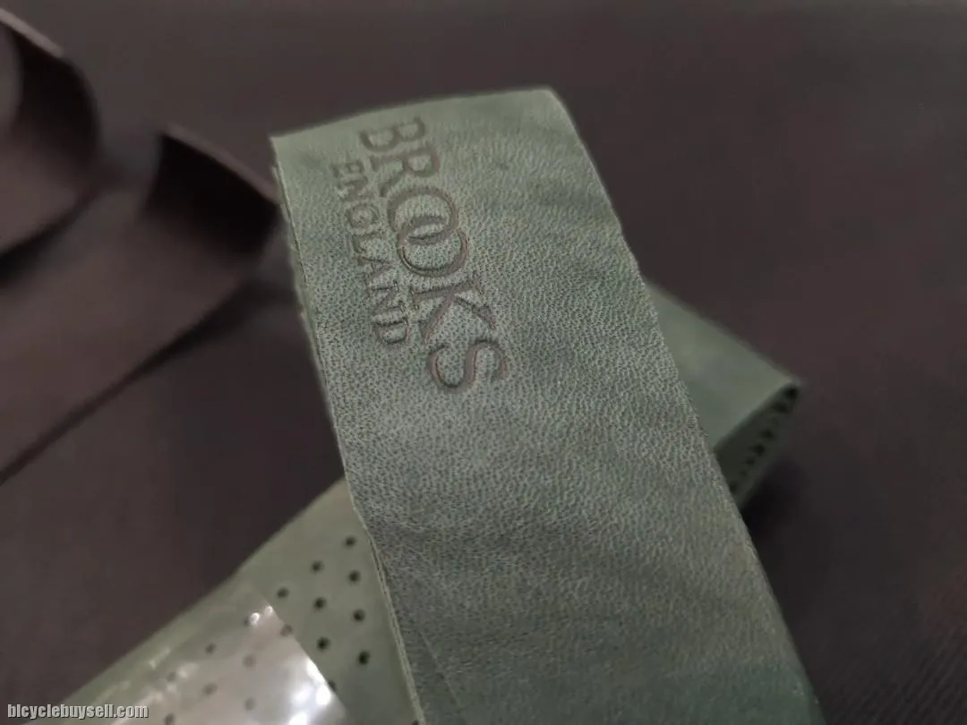 Brooks Gravel Green Leather Bar Tape