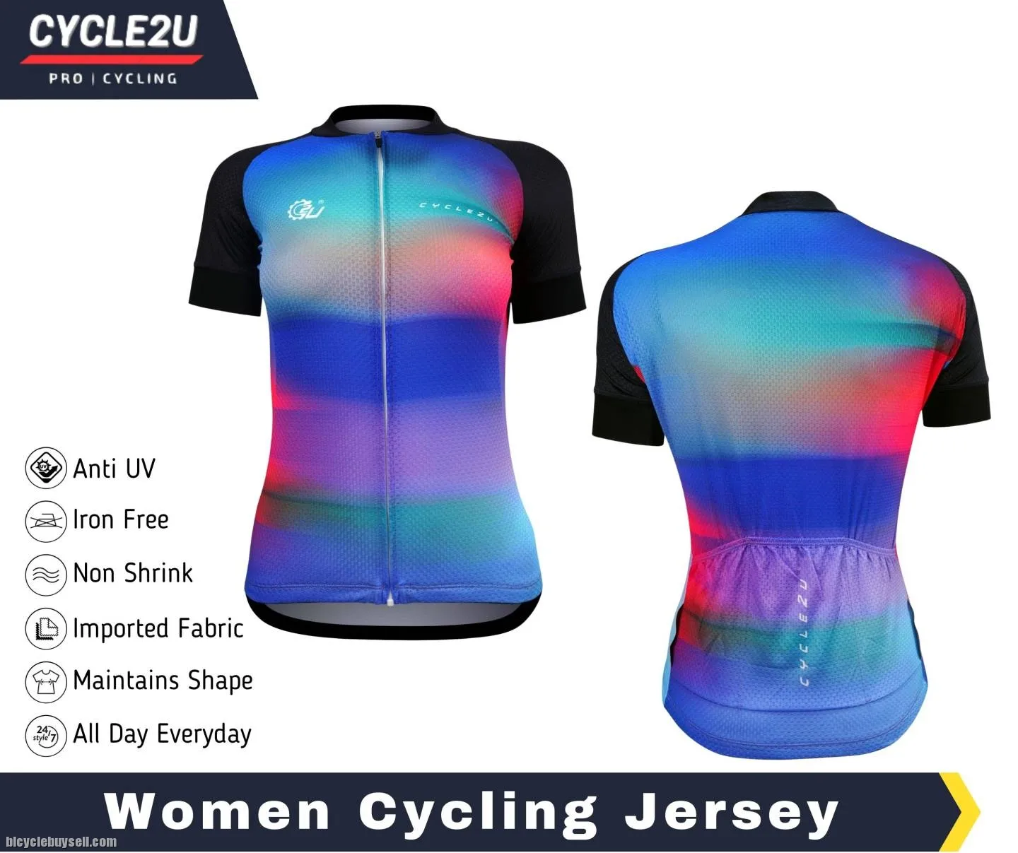 ðŸ”¥Ready StockðŸ”¥CYCLE2U Professional Men \ Women Shorts Sleeve Cycling Jersey