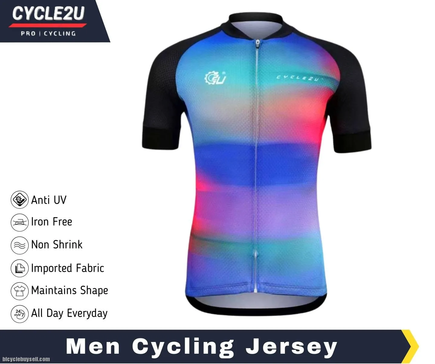 ðŸ”¥Ready StockðŸ”¥CYCLE2U Professional Men \ Women Shorts Sleeve Cycling Jersey