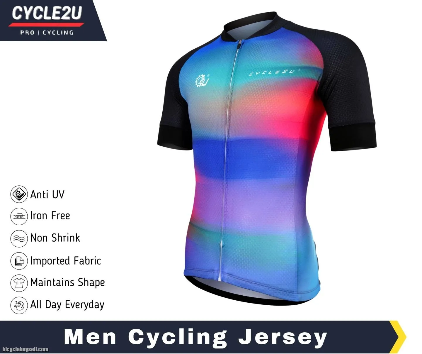 ðŸ”¥Ready StockðŸ”¥CYCLE2U Professional Men \ Women Shorts Sleeve Cycling Jersey