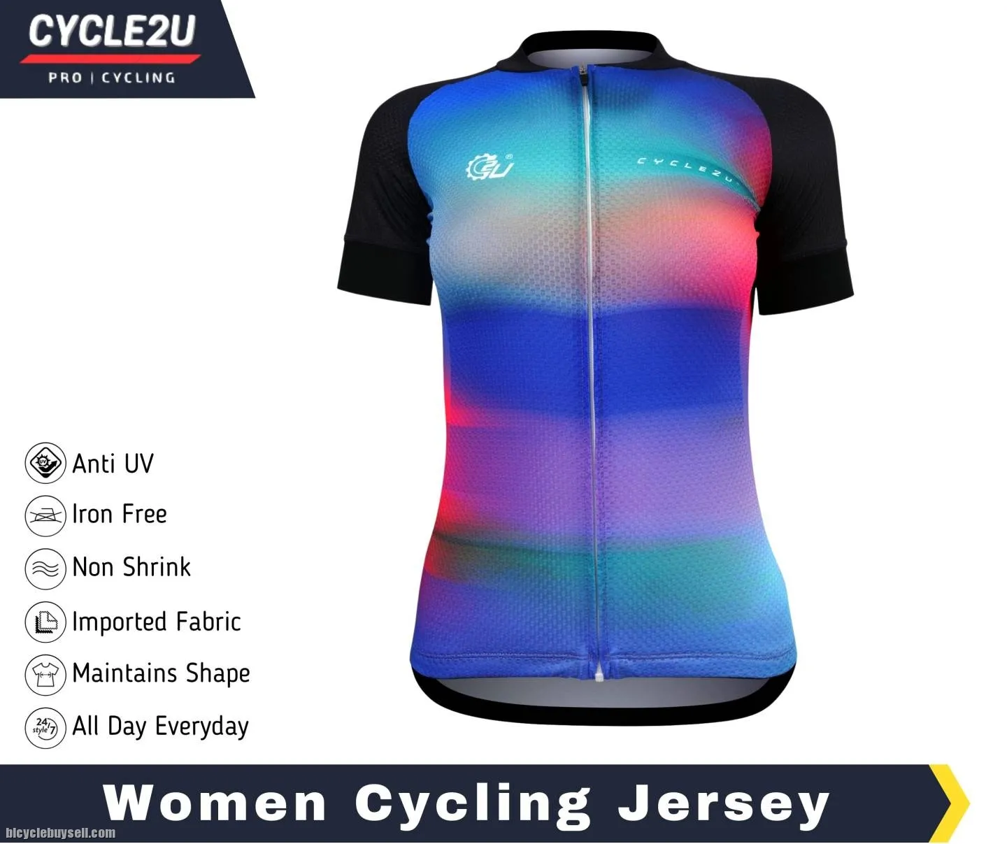 ðŸ”¥Ready StockðŸ”¥CYCLE2U Professional Men \ Women Shorts Sleeve Cycling Jersey
