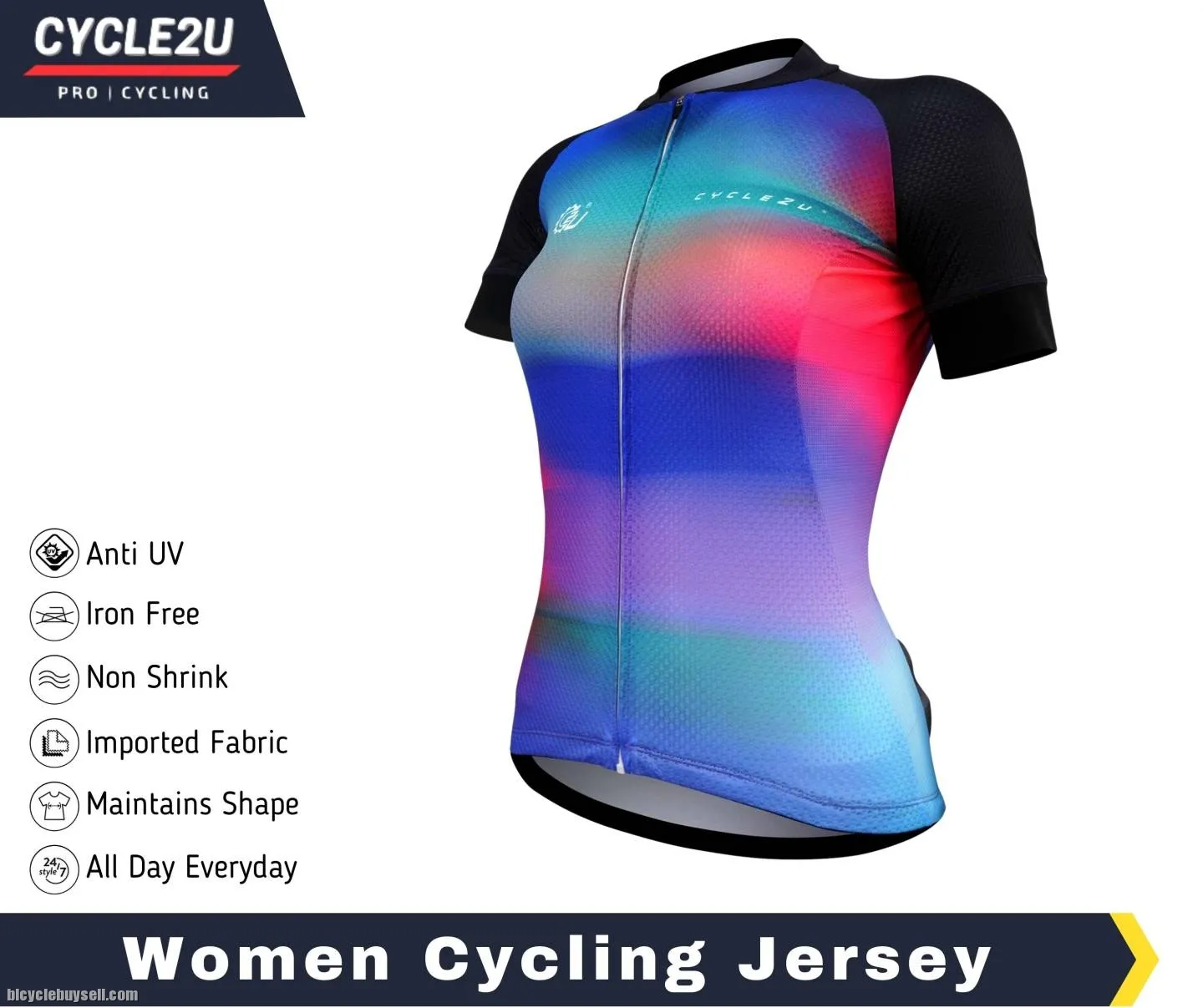 ðŸ”¥Ready StockðŸ”¥CYCLE2U Professional Men \ Women Shorts Sleeve Cycling Jersey